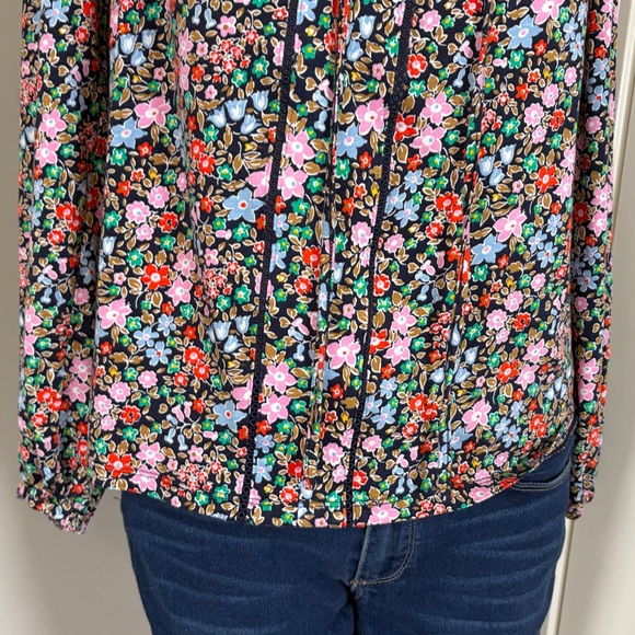 Boden Georgia Smocked Jersey Top Black Floral Flowerbed Shirt Sz 6 - Picture 6 of 14